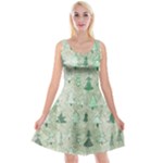 Green Christmas Trees, Cute, Doodle Reversible Velvet Sleeveless Dress