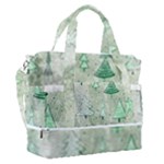 Green Christmas Trees, Cute, Doodle Sports Shoulder Bag with Shoes Compartment