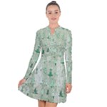 Green Christmas Trees, Cute, Doodle Long Sleeve Panel Dress