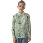 Green Christmas Trees, Cute, Doodle Kids  Long Sleeve Shirt