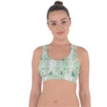 Green Christmas Trees, Cute, Doodle Cross String Back Sports Bra