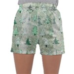 Green Christmas Trees, Cute, Doodle Sleepwear Shorts