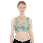 Green Christmas Trees, Cute, Doodle Sports Bra With Pocket