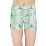 Green Christmas Trees, Cute, Doodle Kids  Sports Shorts