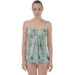 Green Christmas Trees, Cute, Doodle Babydoll Tankini Set