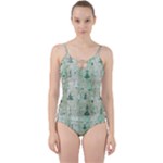 Green Christmas Trees, Cute, Doodle Cut Out Top Tankini Set