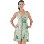 Green Christmas Trees, Cute, Doodle Show Some Back Chiffon Dress