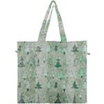 Green Christmas Trees, Cute, Doodle Canvas Travel Bag