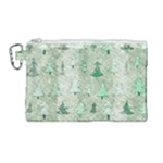 Green Christmas Trees, Cute, Doodle Canvas Cosmetic Bag (Large)