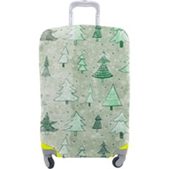 Green Christmas Trees, Cute, Doodle Luggage Cover (Large) from ArtsNow.com