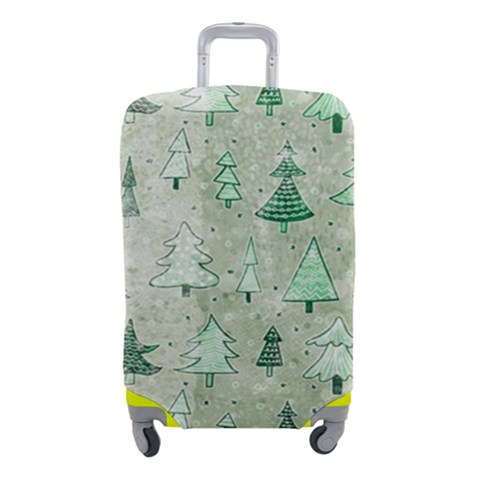 Green Christmas Trees, Cute, Doodle Luggage Cover (Small) from ArtsNow.com