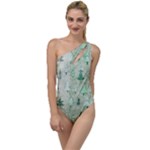 Green Christmas Trees, Cute, Doodle To One Side Swimsuit