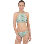 Green Christmas Trees, Cute, Doodle Halter Bikini Set