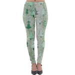 Green Christmas Trees, Cute, Doodle Lightweight Velour Leggings