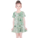 Green Christmas Trees, Cute, Doodle Kids  Simple Cotton Dress