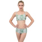 Green Christmas Trees, Cute, Doodle Layered Top Bikini Set