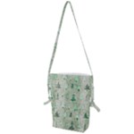 Green Christmas Trees, Cute, Doodle Folding Shoulder Bag