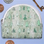 Green Christmas Trees, Cute, Doodle Horseshoe Style Canvas Pouch