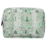 Green Christmas Trees, Cute, Doodle Make Up Pouch (Medium)