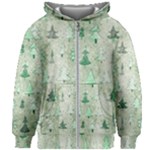 Green Christmas Trees, Cute, Doodle Kids  Zipper Hoodie Without Drawstring