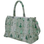 Green Christmas Trees, Cute, Doodle Duffel Travel Bag