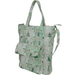 Green Christmas Trees, Cute, Doodle Shoulder Tote Bag