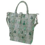 Green Christmas Trees, Cute, Doodle Buckle Top Tote Bag