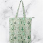 Green Christmas Trees, Cute, Doodle Double Zip Up Tote Bag