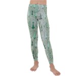 Green Christmas Trees, Cute, Doodle Kids  Lightweight Velour Leggings