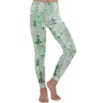 Green Christmas Trees, Cute, Doodle Kids  Lightweight Velour Classic Yoga Leggings