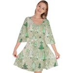 Green Christmas Trees, Cute, Doodle Velour Kimono Dress