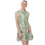 Green Christmas Trees, Cute, Doodle Sleeveless Shirt Dress