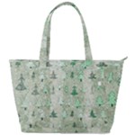 Green Christmas Trees, Cute, Doodle Back Pocket Shoulder Bag 