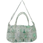 Green Christmas Trees, Cute, Doodle Removable Strap Handbag