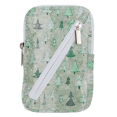 Green Christmas Trees, Cute, Doodle Belt Pouch Bag (Large) from ArtsNow.com