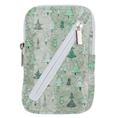 Green Christmas Trees, Cute, Doodle Belt Pouch Bag (Large) from ArtsNow.com