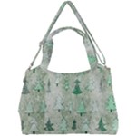 Green Christmas Trees, Cute, Doodle Double Compartment Shoulder Bag