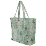 Green Christmas Trees, Cute, Doodle Zip Up Canvas Bag