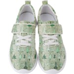 Green Christmas Trees, Cute, Doodle Men s Velcro Strap Shoes