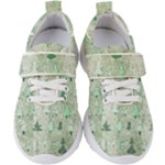 Green Christmas Trees, Cute, Doodle Kids  Velcro Strap Shoes