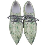 Green Christmas Trees, Cute, Doodle Pointed Oxford Shoes