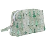 Green Christmas Trees, Cute, Doodle Wristlet Pouch Bag (Large)