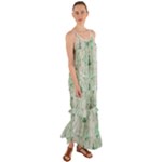 Green Christmas Trees, Cute, Doodle Cami Maxi Ruffle Chiffon Dress