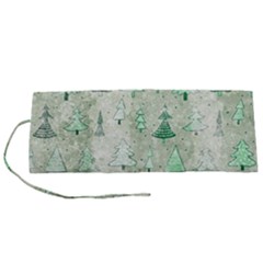 Green Christmas Trees, Cute, Doodle Roll Up Canvas Pencil Holder (S) from ArtsNow.com