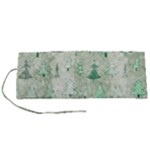 Green Christmas Trees, Cute, Doodle Roll Up Canvas Pencil Holder (S)