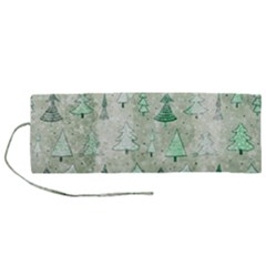 Green Christmas Trees, Cute, Doodle Roll Up Canvas Pencil Holder (M) from ArtsNow.com