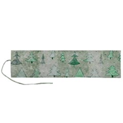 Green Christmas Trees, Cute, Doodle Roll Up Canvas Pencil Holder (L) from ArtsNow.com