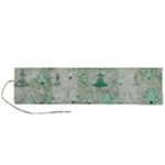 Green Christmas Trees, Cute, Doodle Roll Up Canvas Pencil Holder (L)