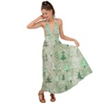 Green Christmas Trees, Cute, Doodle Backless Maxi Beach Dress