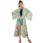 Green Christmas Trees, Cute, Doodle Maxi Kimono